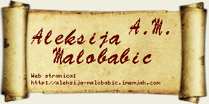 Aleksija Malobabić vizit kartica